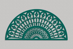 DEKORACYJNY PANEL AŻUROWY, WACHLARZ, DEKORACJA ŚCIENNA 3D, ORNAMENT, 60 x 120 cm, BIAŁY