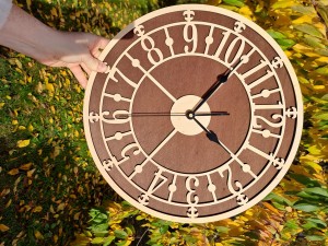 DEKORACYJNY DREWNIANY ZEGAR, VINTAGE, LOFT, STYL INDUSTRIALNY