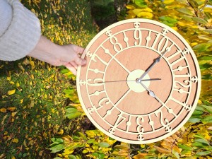 DEKORACYJNY DREWNIANY ZEGAR, VINTAGE, LOFT, STYL INDUSTRIALNY