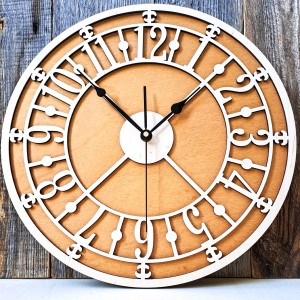 DEKORACYJNY DREWNIANY ZEGAR, VINTAGE, LOFT, STYL INDUSTRIALNY