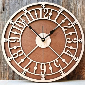 DEKORACYJNY DREWNIANY ZEGAR, VINTAGE, LOFT, STYL INDUSTRIALNY