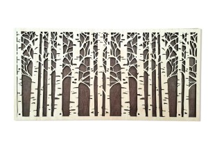 AŻUROWA DEKORACJA ŚCIENNA Z DREWNA, BRZOZY,  DWIE WARSTWY, RUSTYKALNA OZDOBA  NA ŚCIANĘ 