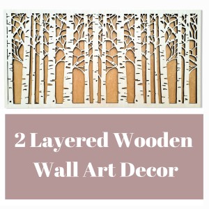 AŻUROWA DEKORACJA ŚCIENNA Z DREWNA, BRZOZY,  DWIE WARSTWY, RUSTYKALNA OZDOBA  NA ŚCIANĘ 