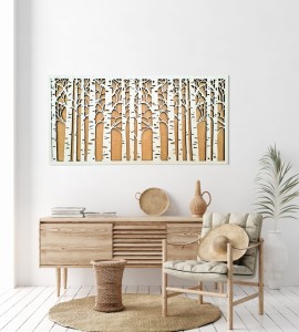 AŻUROWA DEKORACJA ŚCIENNA Z DREWNA, BRZOZY,  DWIE WARSTWY, RUSTYKALNA OZDOBA  NA ŚCIANĘ 