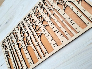 AŻUROWA DEKORACJA ŚCIENNA Z DREWNA, BRZOZY,  DWIE WARSTWY, RUSTYKALNA OZDOBA  NA ŚCIANĘ 