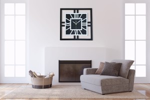 DEKORACYJNY DREWNIANY ZEGAR, NOWOCZESNY, LOFT, STYL INDUSTRIALNY, KWADRAT, DREWNO,MINIMALISTYCZNY, BIAŁY, 3 ROZMIARY 