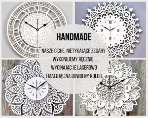 DEKORACYJNY DREWNIANY ZEGAR, NOWOCZESNY, LOFT, STYL INDUSTRIALNY, DREWNO,MINIMALISTYCZNY,  LAMELE, DĄB, 3 ROZMIARY