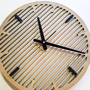 DEKORACYJNY DREWNIANY ZEGAR, NOWOCZESNY, LOFT, STYL INDUSTRIALNY, DREWNO,MINIMALISTYCZNY,  LAMELE, WIĄZ, 3 ROZMIARY 