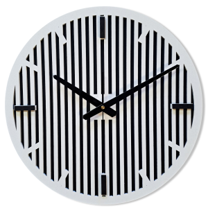 DEKORACYJNY DREWNIANY ZEGAR, NOWOCZESNY, LOFT, STYL INDUSTRIALNY, DREWNO,MINIMALISTYCZNY,  LAMELE, BIAŁY, 3 ROZMIARY 
