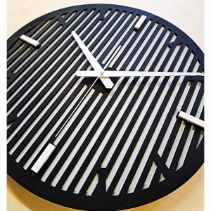 DEKORACYJNY DREWNIANY ZEGAR, NOWOCZESNY, LOFT, STYL INDUSTRIALNY, DREWNO,MINIMALISTYCZNY,  LAMELE, CZARNY, 3 ROZMIARY 