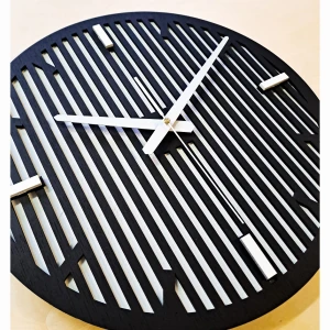 DEKORACYJNY DREWNIANY ZEGAR, NOWOCZESNY, LOFT, STYL INDUSTRIALNY, DREWNO,MINIMALISTYCZNY,  LAMELE, CZARNY, 3 ROZMIARY 