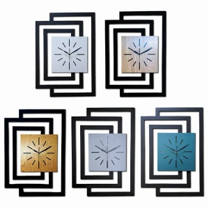 DUŻY, NOWOCZESNY, OZDOBNY ZEGAR ŚCIENNY, INDUSTRIALNY, GEOMETRYCZNY, DO SALONU, MINIMALISTYCZNY, LOFT, HANDMADE, DREWNIANY, CZARNY/CIEMNO ZIELONY, CICHY