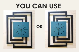 DUŻY, NOWOCZESNY, OZDOBNY ZEGAR ŚCIENNY, INDUSTRIALNY, GEOMETRYCZNY, DO SALONU, MINIMALISTYCZNY, LOFT, HANDMADE, DREWNIANY, CZARNY/CIEMNO ZIELONY, CICHY