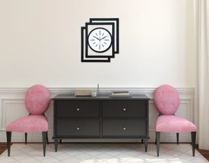 DUŻY, NOWOCZESNY, DEKORACYJNY ZEGAR ŚCIENNY, INDUSTRIALNY, GEOMETRYCZNY, DO SALONU, MINIMALISTYCZNY, LOFT, HANDMADE, DREWNIANY, CZARNY/ BIAŁY, CICHY 