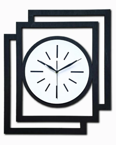 DUŻY, NOWOCZESNY, DEKORACYJNY ZEGAR ŚCIENNY, INDUSTRIALNY, GEOMETRYCZNY, DO SALONU, MINIMALISTYCZNY, LOFT, HANDMADE, DREWNIANY, CZARNY/ BIAŁY, CICHY 