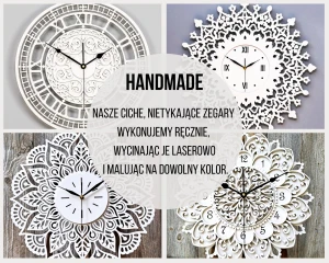 DUŻY, NOWOCZESNY, DEKORACYJNY ZEGAR NA ŚCIANĘ, OWAL, INDUSTRIALNY, GEOMETRYCZNY, DO SALONU, DO KUCHNI,MINIMALISTYCZNY, LOFT, HANDMADE, DREWNIANY, CZARNY/BIAŁY, CICHY