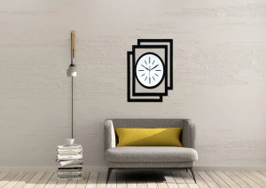 DUŻY, NOWOCZESNY, DEKORACYJNY ZEGAR NA ŚCIANĘ, OWAL, INDUSTRIALNY, GEOMETRYCZNY, DO SALONU, DO KUCHNI,MINIMALISTYCZNY, LOFT, HANDMADE, DREWNIANY, CZARNY/BIAŁY, CICHY