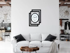DUŻY, NOWOCZESNY, DEKORACYJNY ZEGAR NA ŚCIANĘ, OWAL, INDUSTRIALNY, GEOMETRYCZNY, DO SALONU, DO KUCHNI,MINIMALISTYCZNY, LOFT, HANDMADE, DREWNIANY, CZARNY/BIAŁY, CICHY