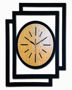 DUŻY, NOWOCZESNY, OZDOBNY ZEGAR ŚCIENNY, OWAL, INDUSTRIALNY, GEOMETRYCZNY, DO SALONU, DO KUCHNI,MINIMALISTYCZNY, LOFT, HANDMADE, DREWNIANY, CZARNY/DĄB ZŁOTY, CICHY 