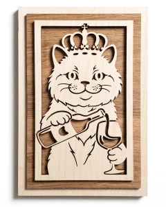 DEKORACJA ŚCIENNA Z DREWNA, LEOPOLD 1, 23 x 35 cm