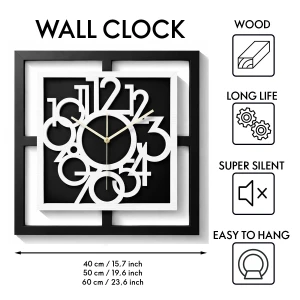 BELLE HORLOGE MURALE DÉCORATIVE AJOURÉE, MANDALA, NOIRE (1) (1) (1) (1) (1) (1) (1) (1) (1) (1) (1) (1) (1) (1) (1)