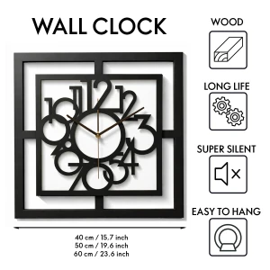 BELLE HORLOGE MURALE DÉCORATIVE AJOURÉE, MANDALA, NOIRE (1) (1) (1) (1) (1) (1) (1) (1) (1) (1) (1) (1) (1) (1) (1) (1)