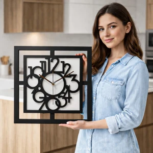 BELLE HORLOGE MURALE DÉCORATIVE AJOURÉE, MANDALA, NOIRE (1) (1) (1) (1) (1) (1) (1) (1) (1) (1) (1) (1) (1) (1) (1) (1)