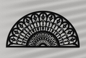 DEKORACYJNY PANEL AŻUROWY, WACHLARZ, DEKORACJA ŚCIENNA 3D, ORNAMENT, 60 x 120 cm, BIAŁY