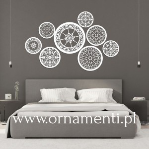 DEKORACYJNE PANELE AŻUROWE, ZESTAW 8 ROZET, PIĘKNA DEKORACJA ŚCIENNA 3D, BIAŁY