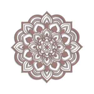 AŻUROWY PANEL DEKORACYJNY, MANDALA, KWIAT, DEKORACJA ŚCIENNA 3D, ORNAMENT, 60 cm, BIAŁY