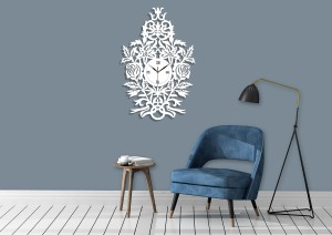 DEKORACYJNY, AŻUROWY ZEGAR ŚCIENNY, RÓŻE, VINTAGE