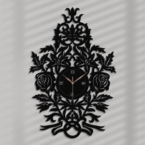 DEKORACYJNY, AŻUROWY ZEGAR ŚCIENNY, RÓŻE, VINTAGE