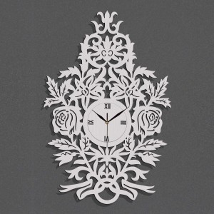 DEKORACYJNY, AŻUROWY ZEGAR ŚCIENNY, RÓŻE, VINTAGE