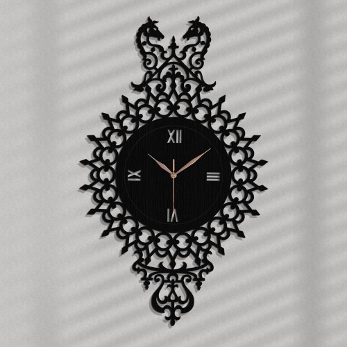 DEKORACYJNY, AŻUROWY ZEGAR ŚCIENNY,KONIE, VINTAGE