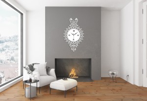 DEKORACYJNY, AŻUROWY ZEGAR ŚCIENNY,KONIE, VINTAGE