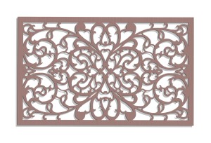 DEKORACYJNY PANEL AŻUROWY, ORNAMENT KWIATOWY, DEKORACJA ŚCIENNA 3D, 73 x 120 cm, CZARNY