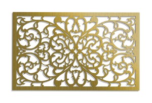DEKORACYJNY PANEL AŻUROWY, ORNAMENT KWIATOWY, DEKORACJA ŚCIENNA 3D, 73 x 120 cm, CZARNY
