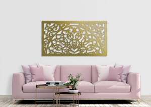 DEKORACYJNY PANEL AŻUROWY, MOROCCO, ORIENT STYLE,DEKORACJA ŚCIENNA 3D, ORNAMENT 63 x 120 cm, BIAŁY