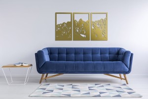 DEKORACYJNY PANEL AŻUROWY, GÓRY, DEKORACJA ŚCIENNA 3D, ORNAMENT, 80 x 150 cm, CZARNY 