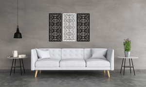 Dekoracyjny panel ażurowy MOREAUX, DEKORACJA ŚCIENNA 3D,ORNAMENT,42 x 95 cm, BIAŁY