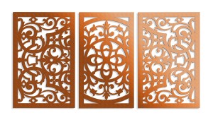 DEKORACYJNY TRYPTYK AŻUROWY, FLORELLE, DEKORACJA ŚCIENNA 3D,  ORNAMENT, 72 x 140 cm, BIAŁY