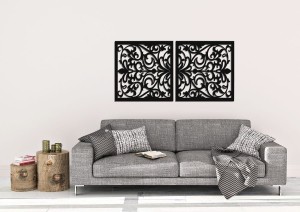 AŻUROWE PANELE DEKORACYJNE, VITTORIA, DYPTYK KWIATOWY, DEKORACJA ŚCIENNA 3D, ORNAMENT,60 x 120 cm, BIAŁY