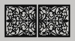 AŻUROWE PANELE DEKORACYJNE, VITTORIA, DYPTYK KWIATOWY, DEKORACJA ŚCIENNA 3D, ORNAMENT,60 x 120 cm, BIAŁY