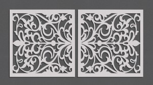 AŻUROWE PANELE DEKORACYJNE, VITTORIA, DYPTYK KWIATOWY, DEKORACJA ŚCIENNA 3D, ORNAMENT,60 x 120 cm, BIAŁY