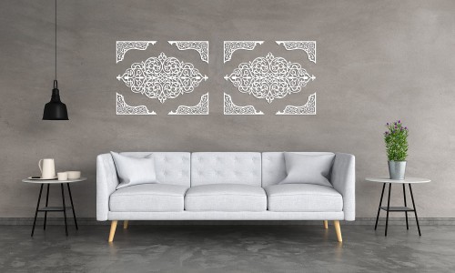 DEKORACYJNE PANELE AŻUROWE, 10 ELEMENTOWA, ARABESKA, DEKORACJA ŚCIENNA 3D, DYPTYK, BIAŁY