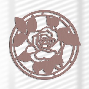 Dekoracyjny panel ażurowy, RÓŻA, DEKORACJA ŚCIENNA 3D,ORNAMENT, 60 cm, CZARNY 