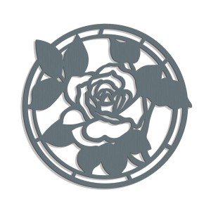 Dekoracyjny panel ażurowy, RÓŻA, DEKORACJA ŚCIENNA 3D,ORNAMENT, 60 cm, CZARNY 