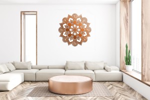 AŻUROWY PANEL DEKORACYJNY, MANDALA, HINDU, DEKORACJA  ŚCIENNA 3D,ORNAMENT, BIAŁY