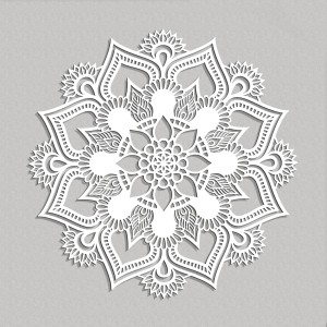 AŻUROWY PANEL DEKORACYJNY, MANDALA, HINDU, DEKORACJA  ŚCIENNA 3D,ORNAMENT, BIAŁY