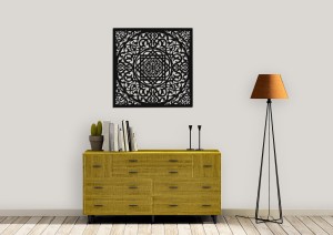 AŻUROWY PANEL DEKORACYJNY, MAROKAŃSKA ROZETA, DEKORACJA ŚCIENNA 3D,ORNAMENT, DYPTYK, CZARNY